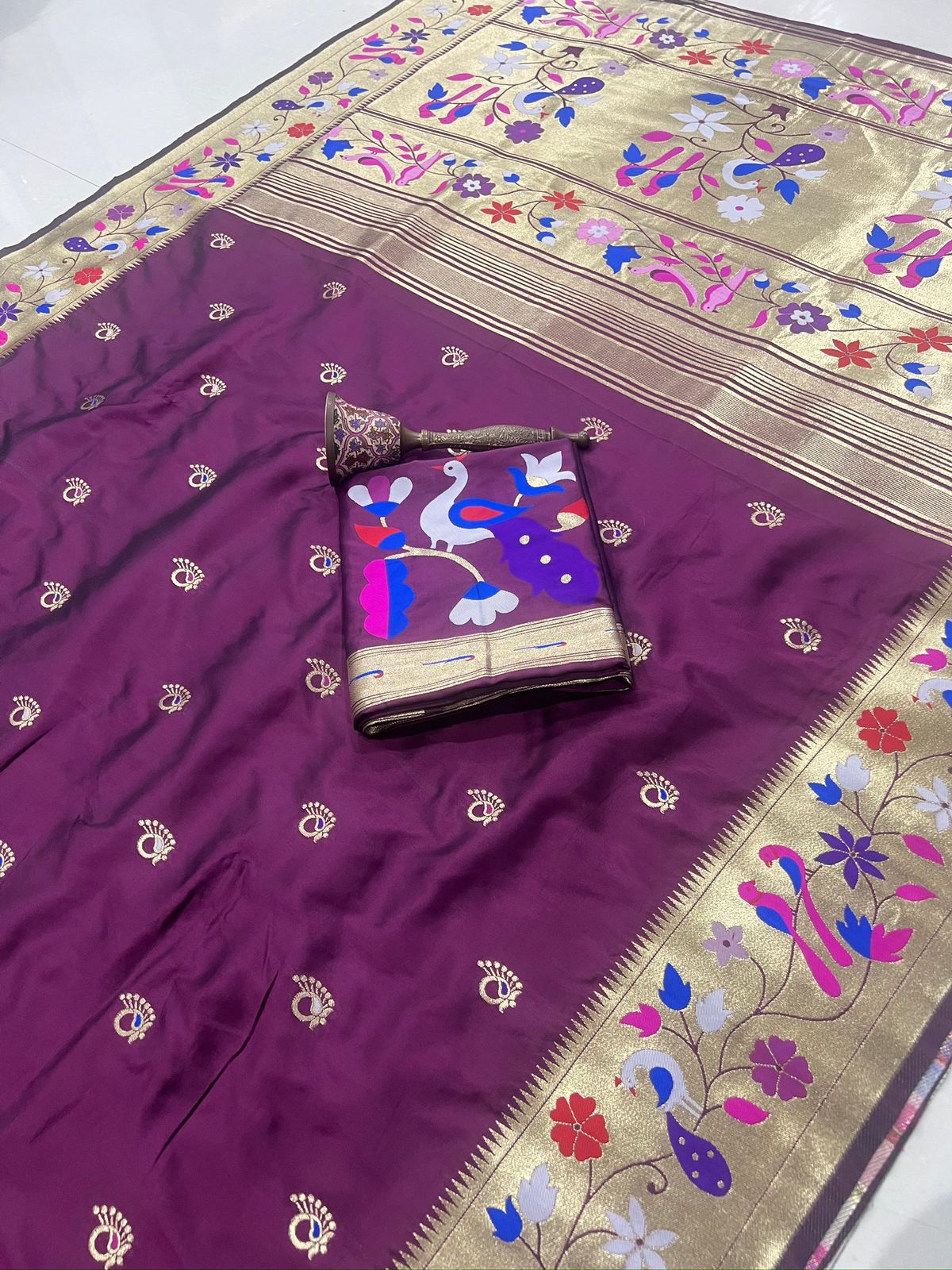 PURE SOFT KANCHIVRAM PETHANI SILK SAREE - Image 4