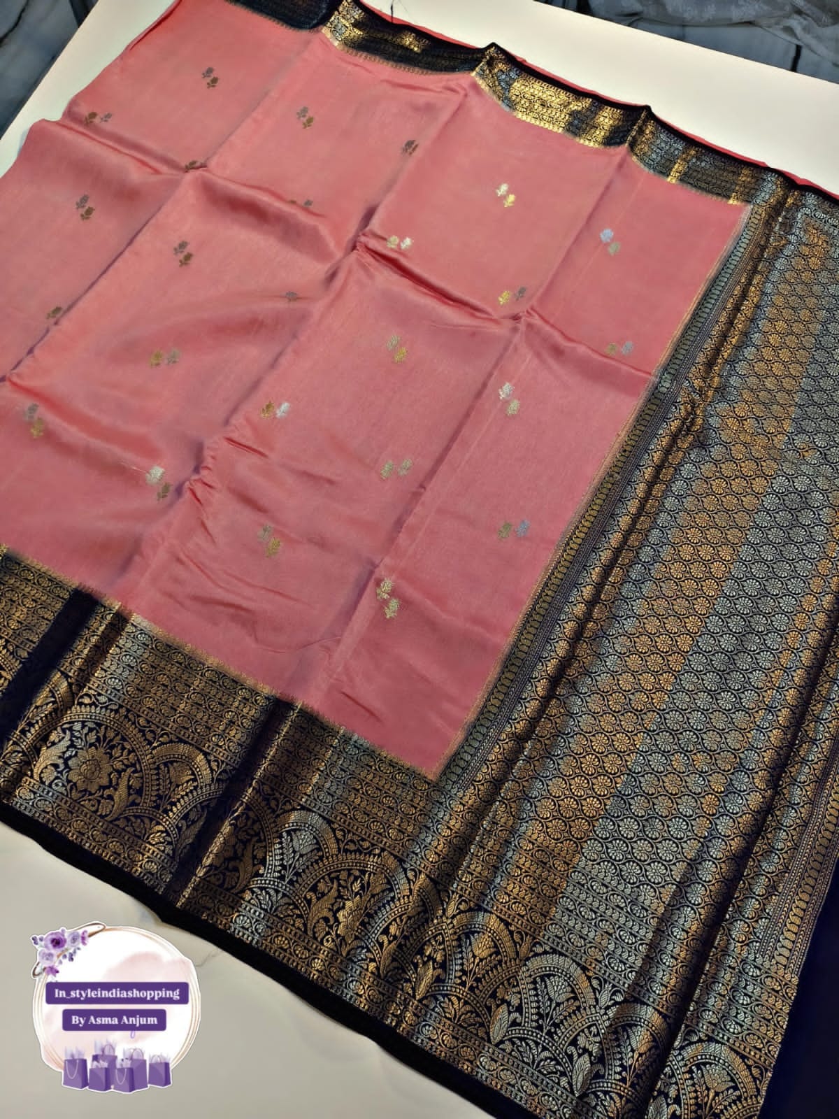 Beautiful pure raw mango sarees - Image 15