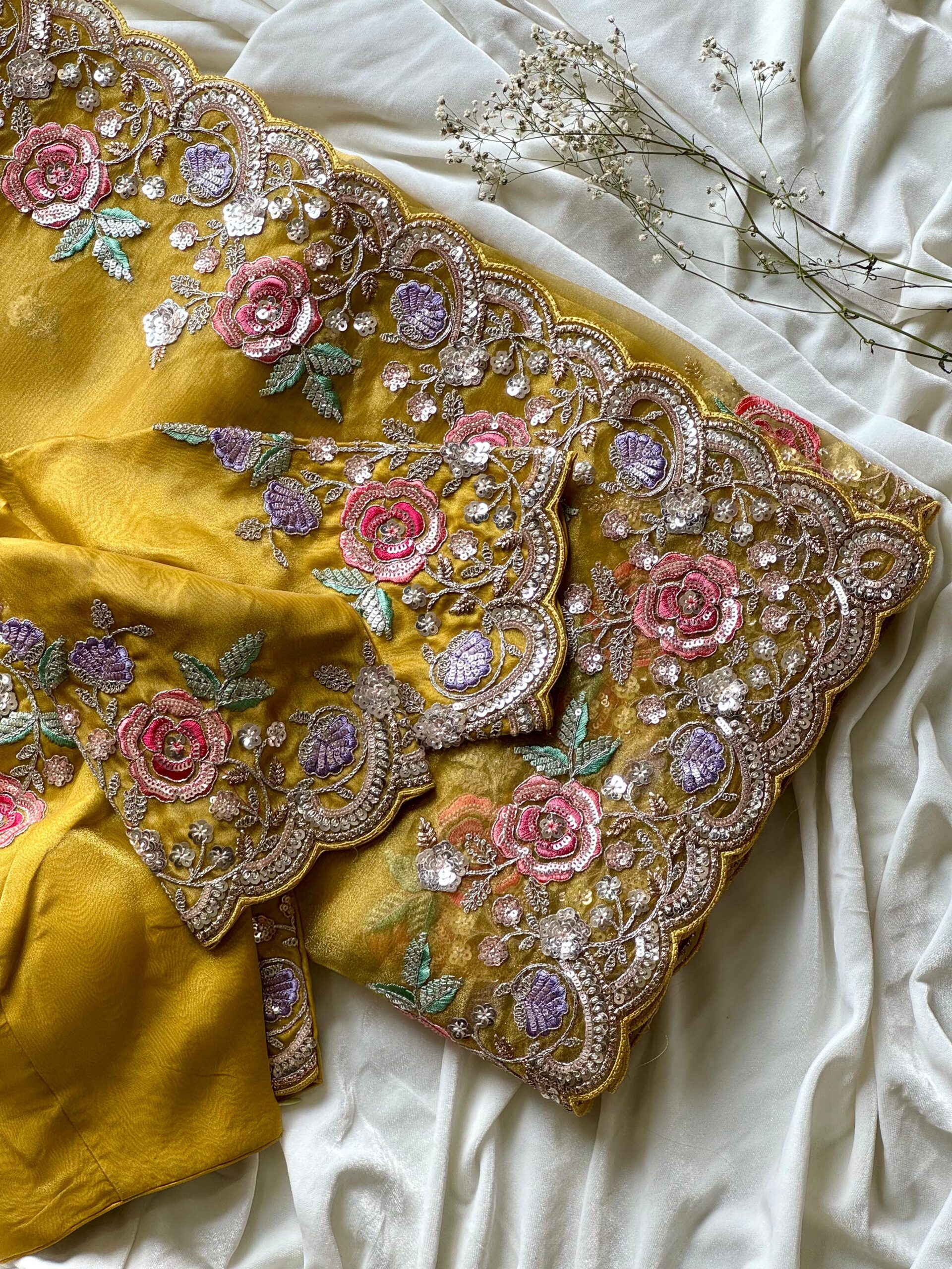 Yellow ferry sareee - Image 4