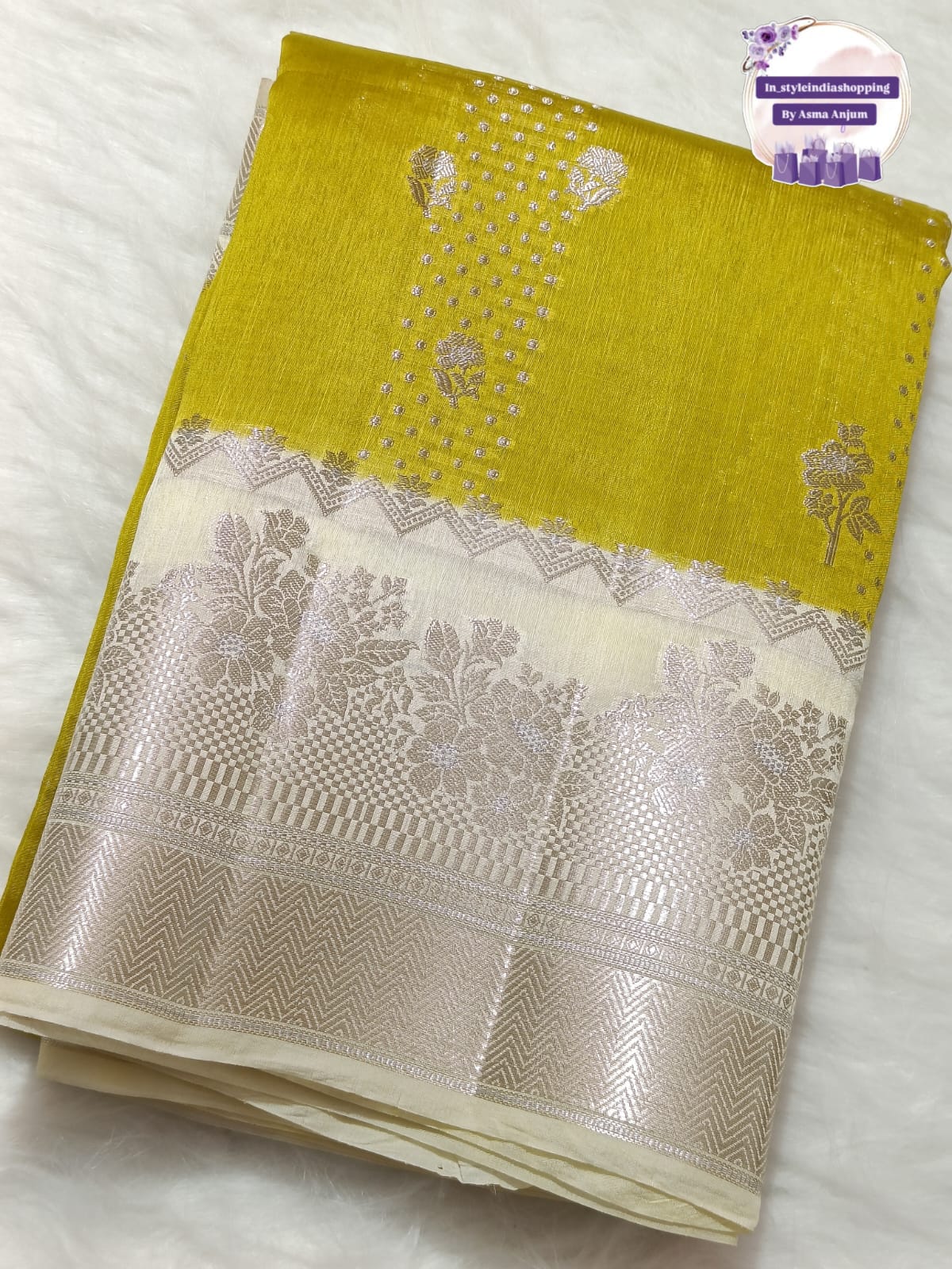 Beautiful pure raw mango sarees - Image 3