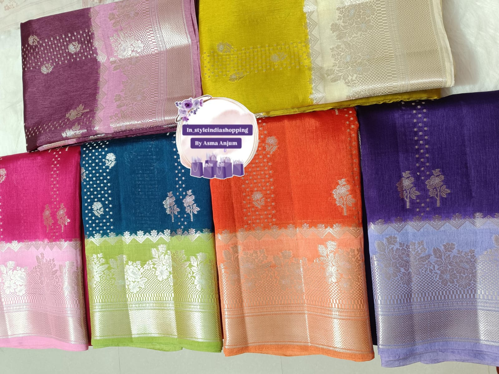 Beautiful pure raw mango sarees - Image 13