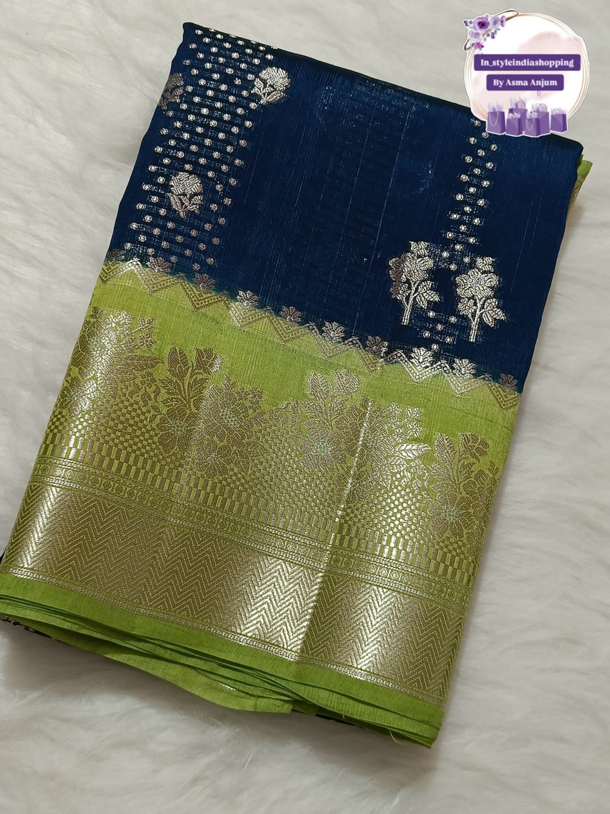 Beautiful pure raw mango sarees - Image 5
