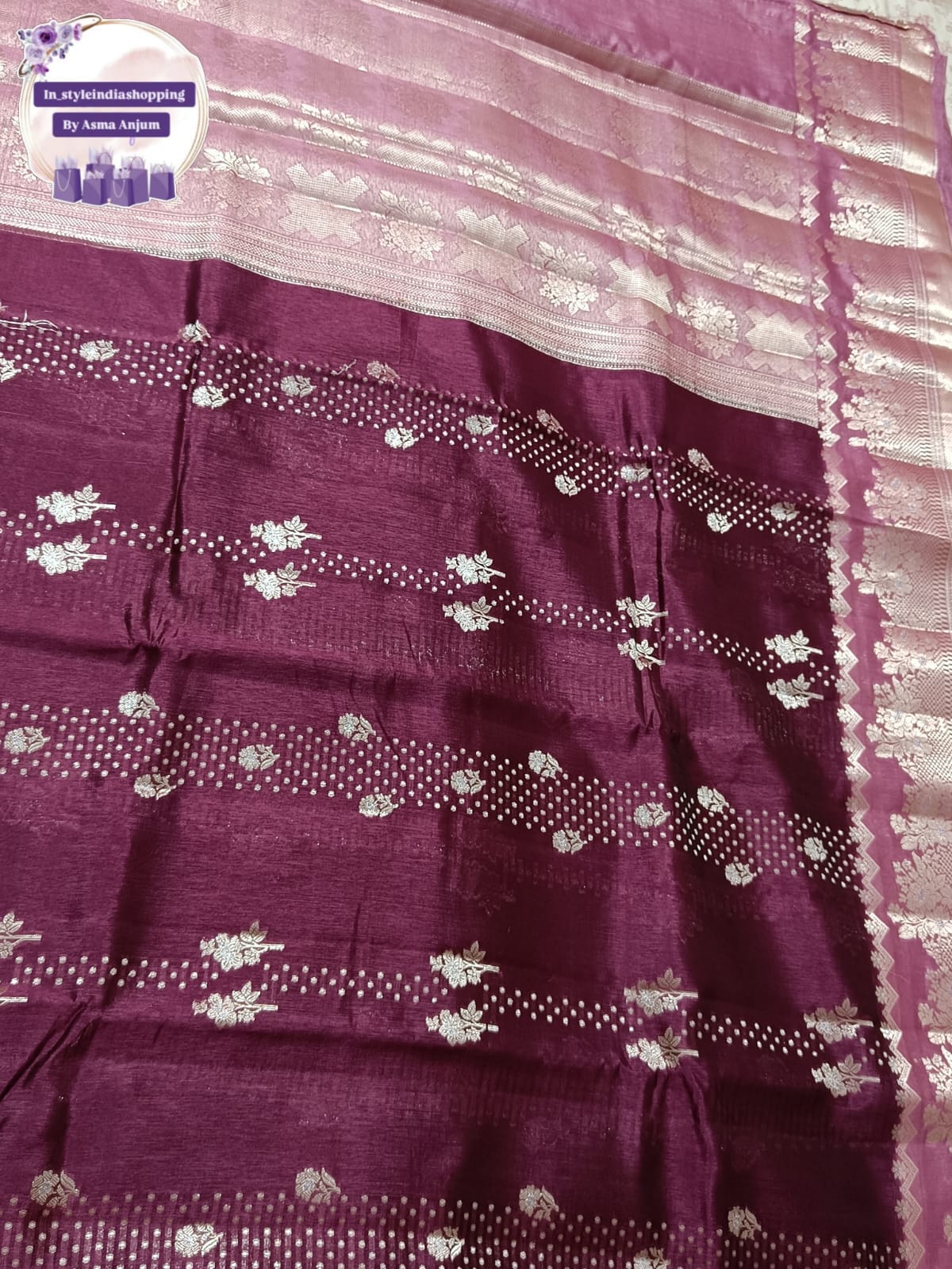 Beautiful pure raw mango sarees - Image 9