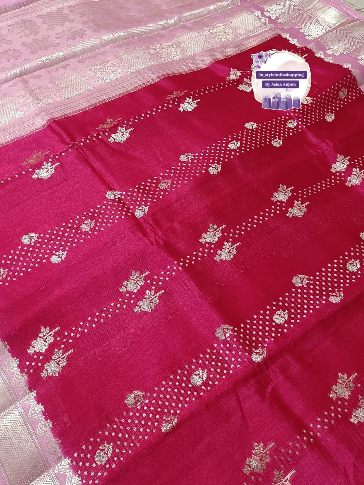 Beautiful pure raw mango sarees - Image 12