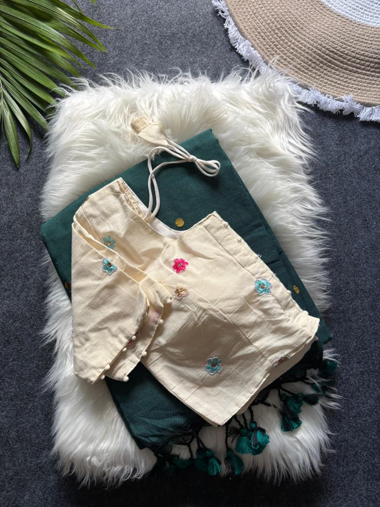 Soft khadi cotton celebrity inspired saree - Image 8