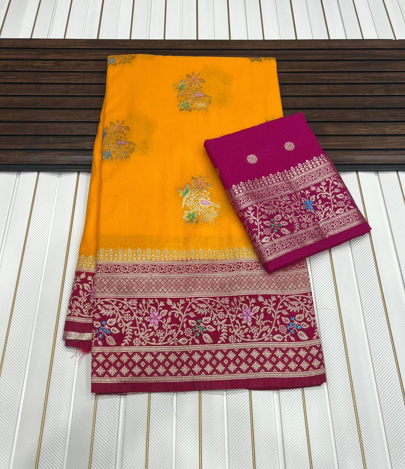 Zari work Georgette Saree - Image 11