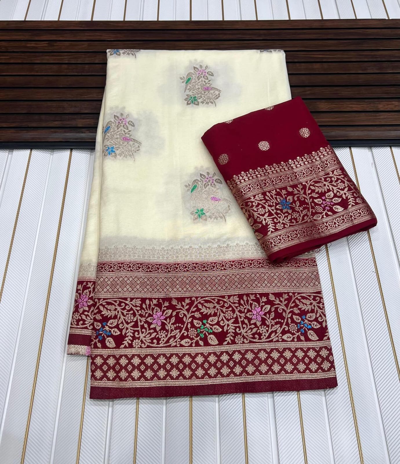 Zari work Georgette Saree - Image 3