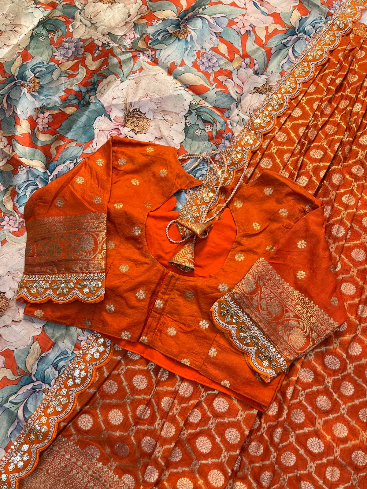 Pure Banarasi Zari Meena Weaved Stiched Lehanga - Image 14