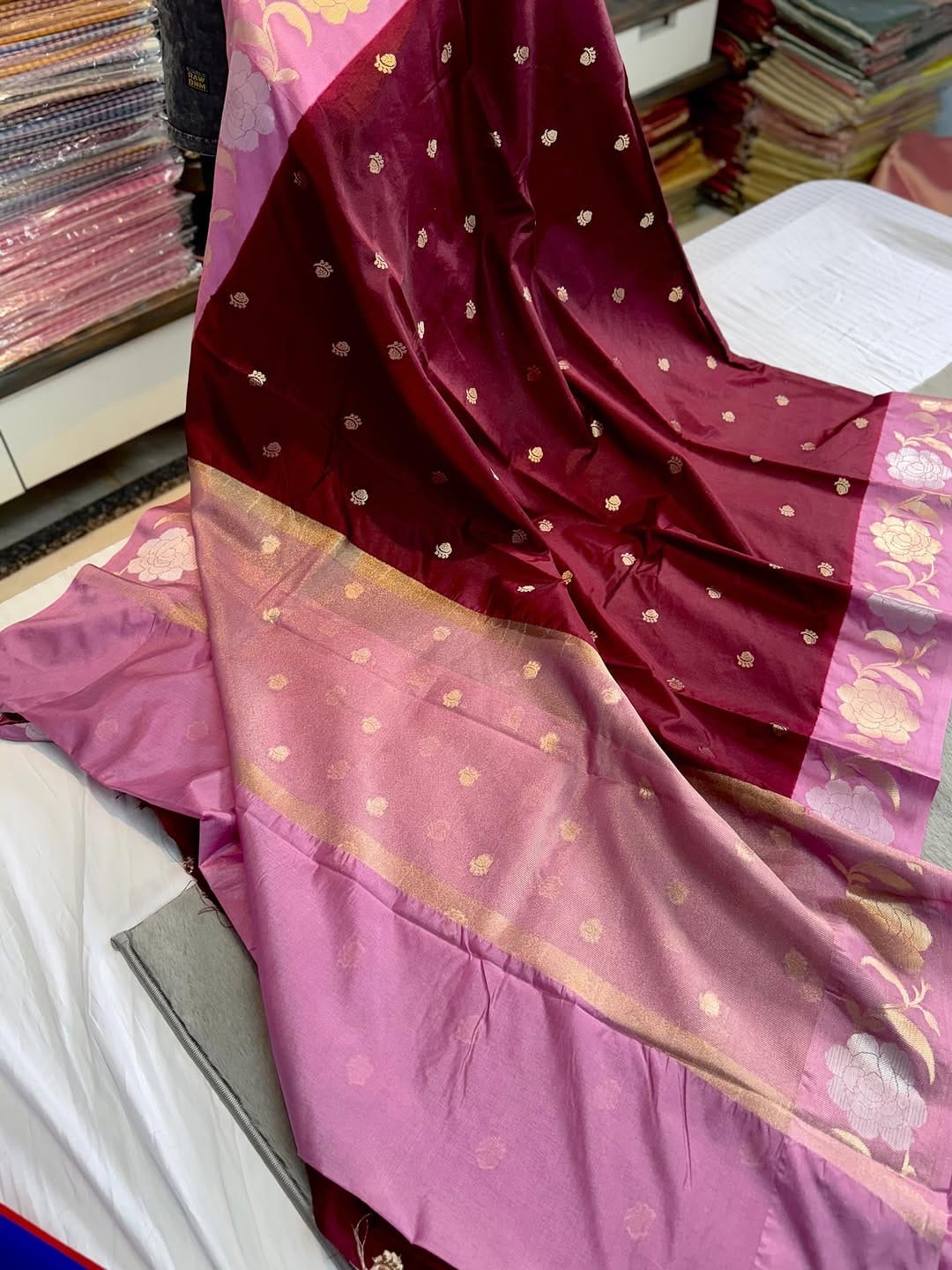 Banarasi Dyble Dupion Soft Silk Saree - Image 6