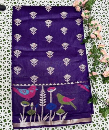 Graceful Paper Silk Sarees with delicate all-over bflowers