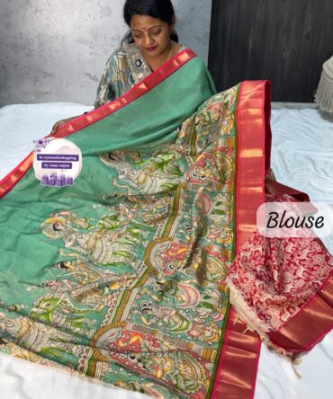 Pure Mangalagiri silk kalamkari kalahasthi