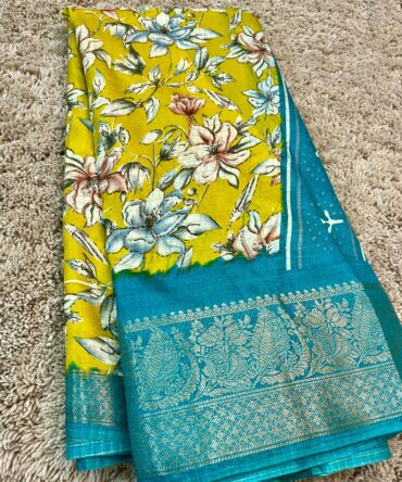Butter crape silk pretty designs saree