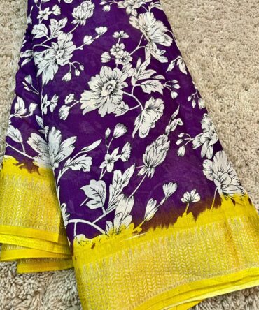 Butter crape silk pretty designs saree