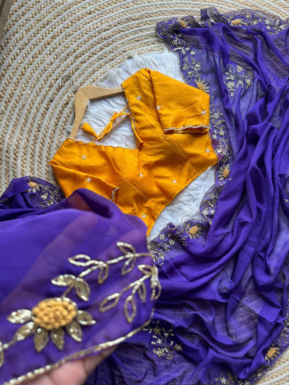 Khatli work saree - Image 7