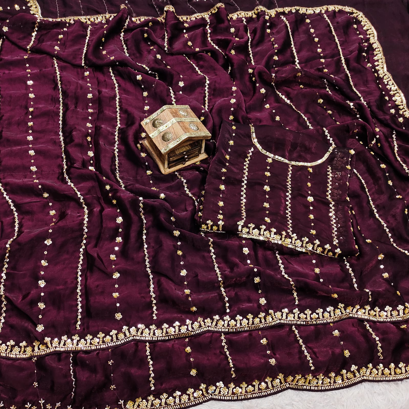 Pure Fandy Sattin Silk saree