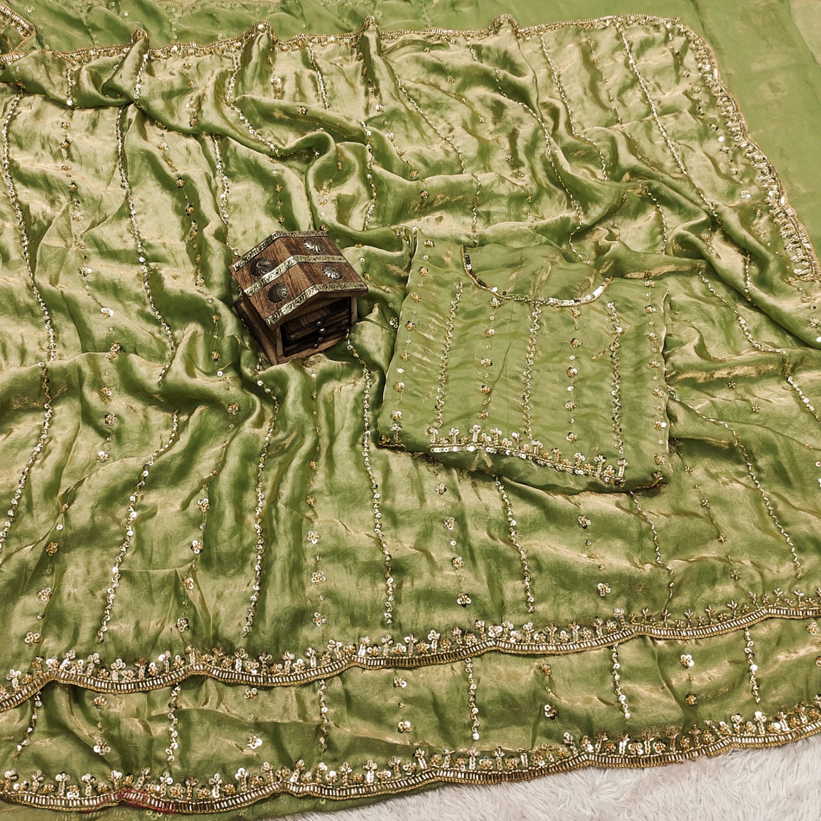 Pure Fandy Sattin Silk saree - Image 11