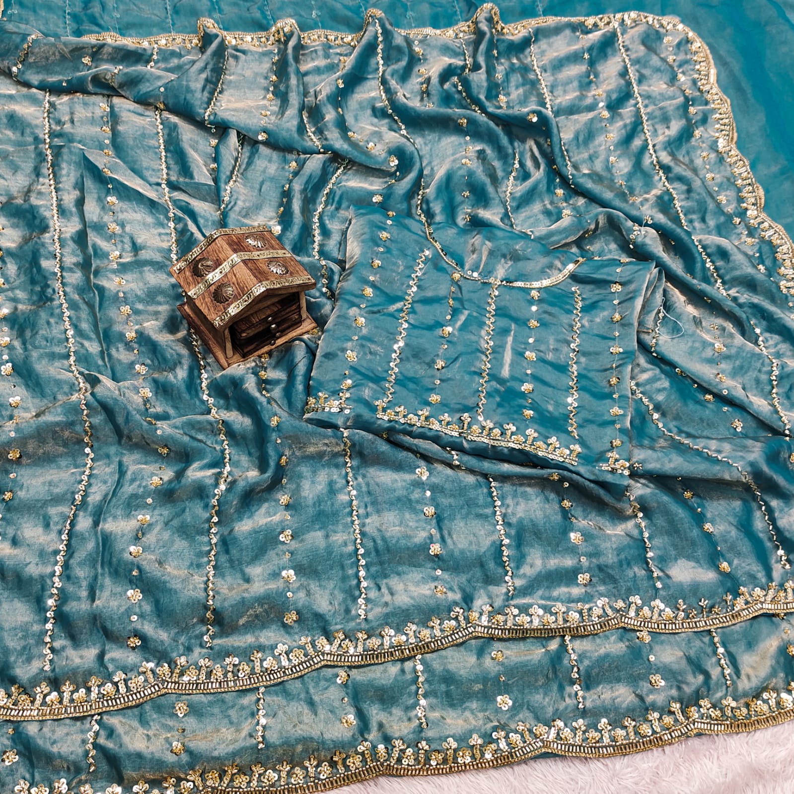 Pure Fandy Sattin Silk saree - Image 10