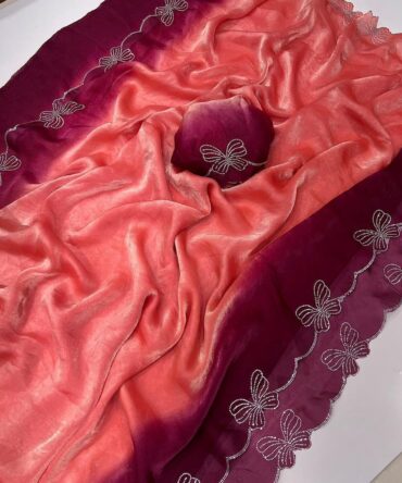 Fendy Sattin Dual Shaded Saree