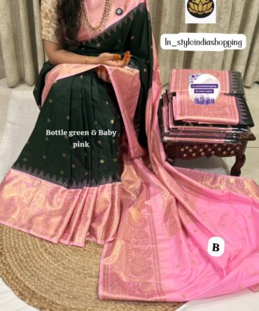 Traditional Gadwal vintage kanchi bigborder semi pattu saree