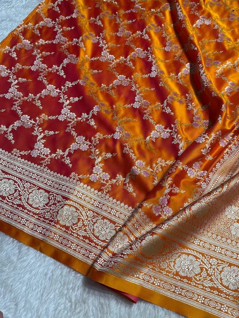 Handloom Banarasi Mashru Katan silk Saree - Image 4