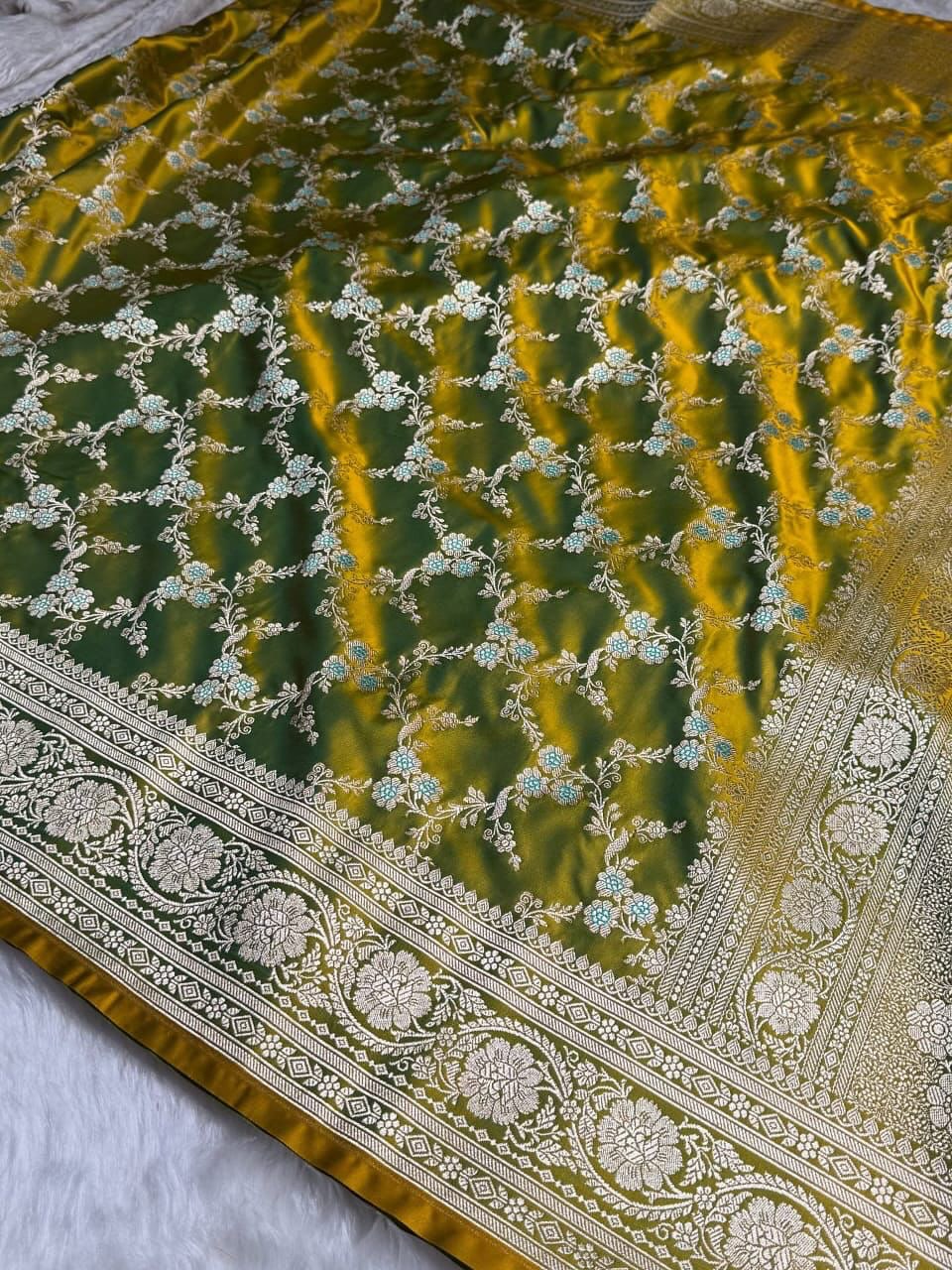 Handloom Banarasi Mashru Katan silk Saree