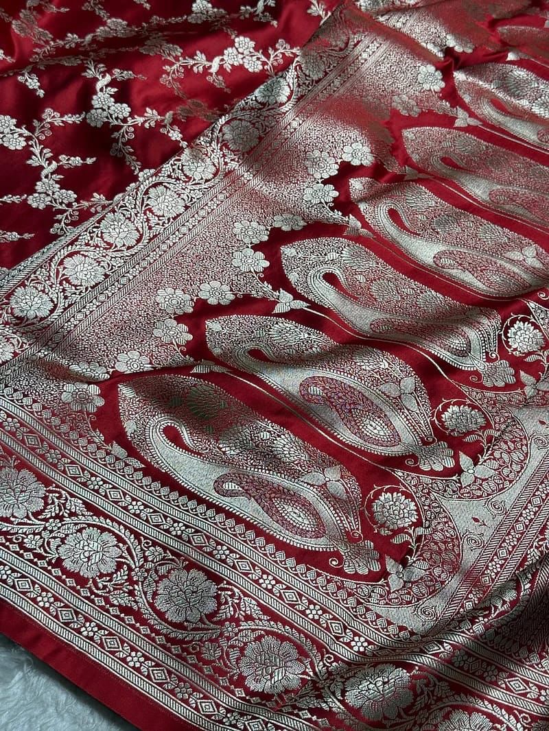 Handloom Banarasi Mashru Katan silk Saree - Image 13