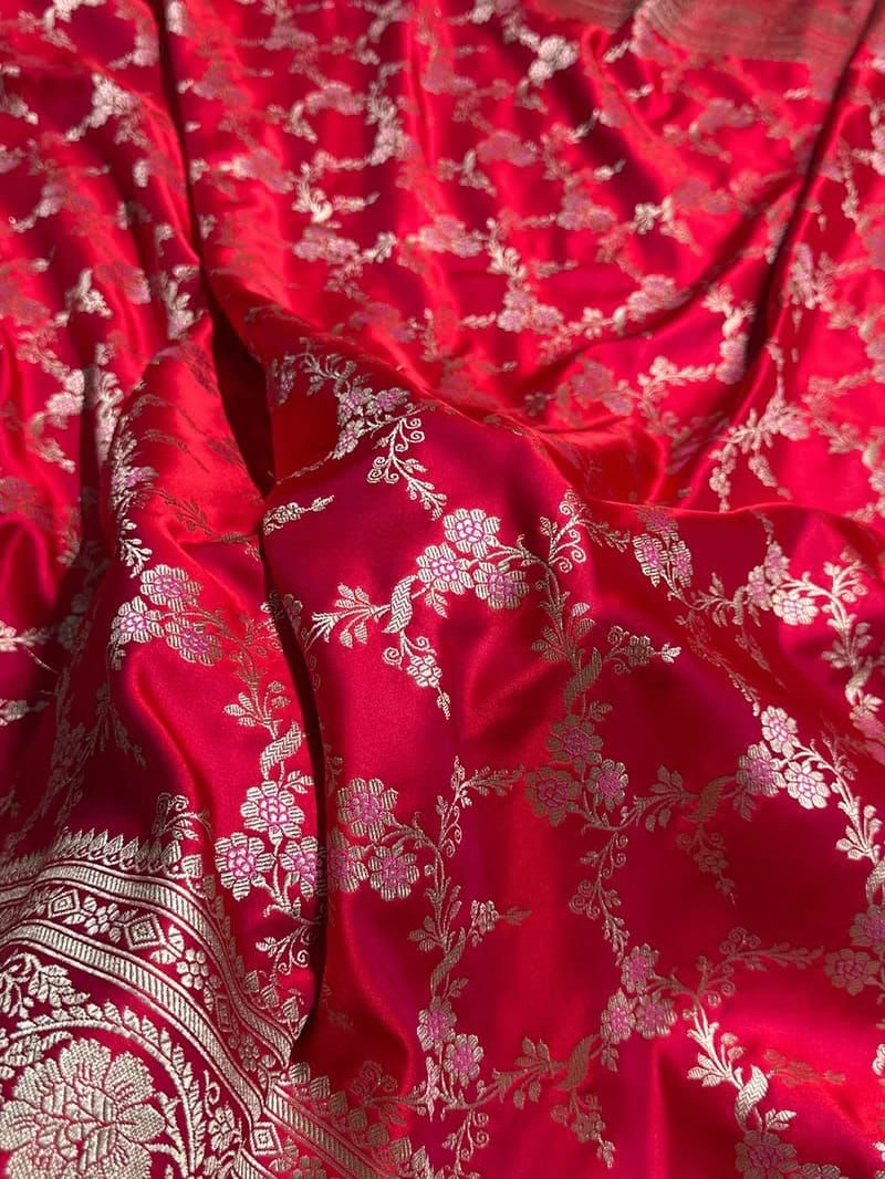 Handloom Banarasi Mashru Katan silk Saree - Image 12