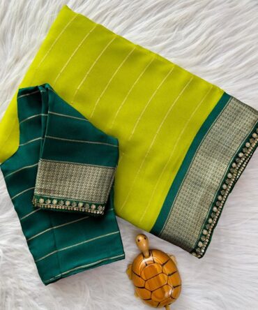 NEW DESIGNER SAREE WITH STICHED BLOUSE
