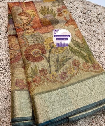 Fancy tissue silk digital designs saree