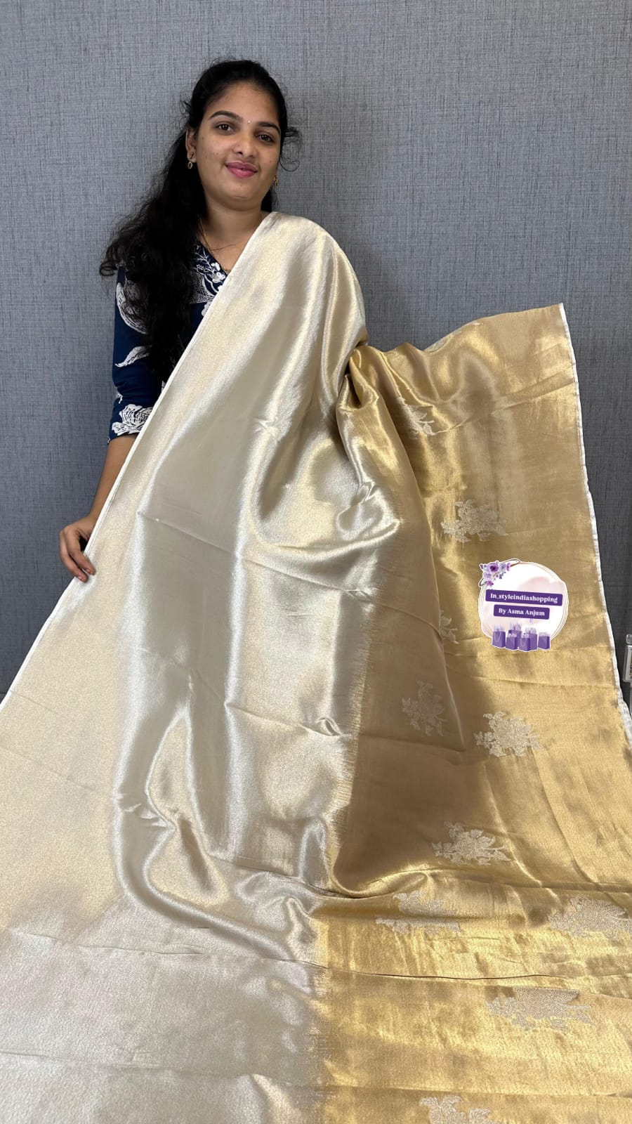 pure & light weight soft tissue saree - Image 4