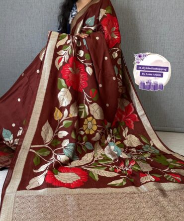 Jamdani tusser saree