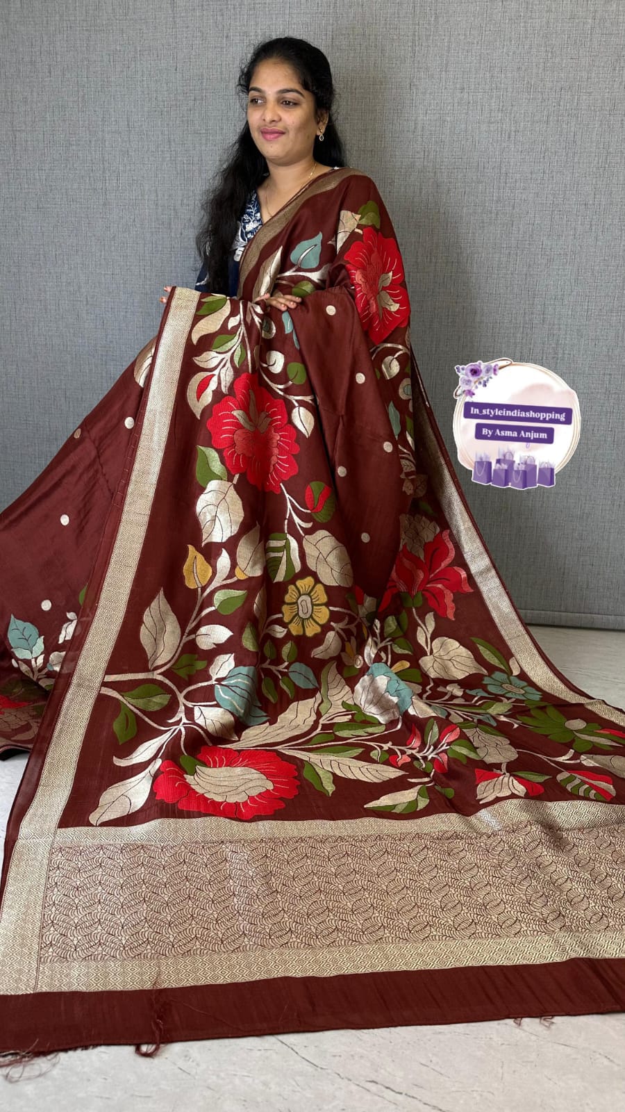 Jamdani tusser saree