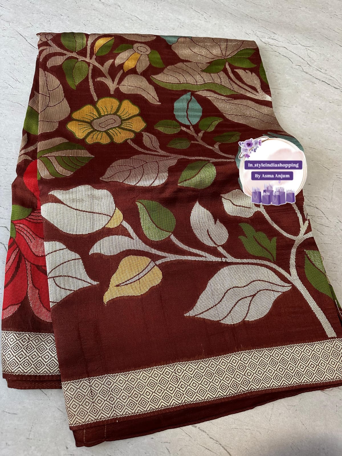 Jamdani tusser saree - Image 3