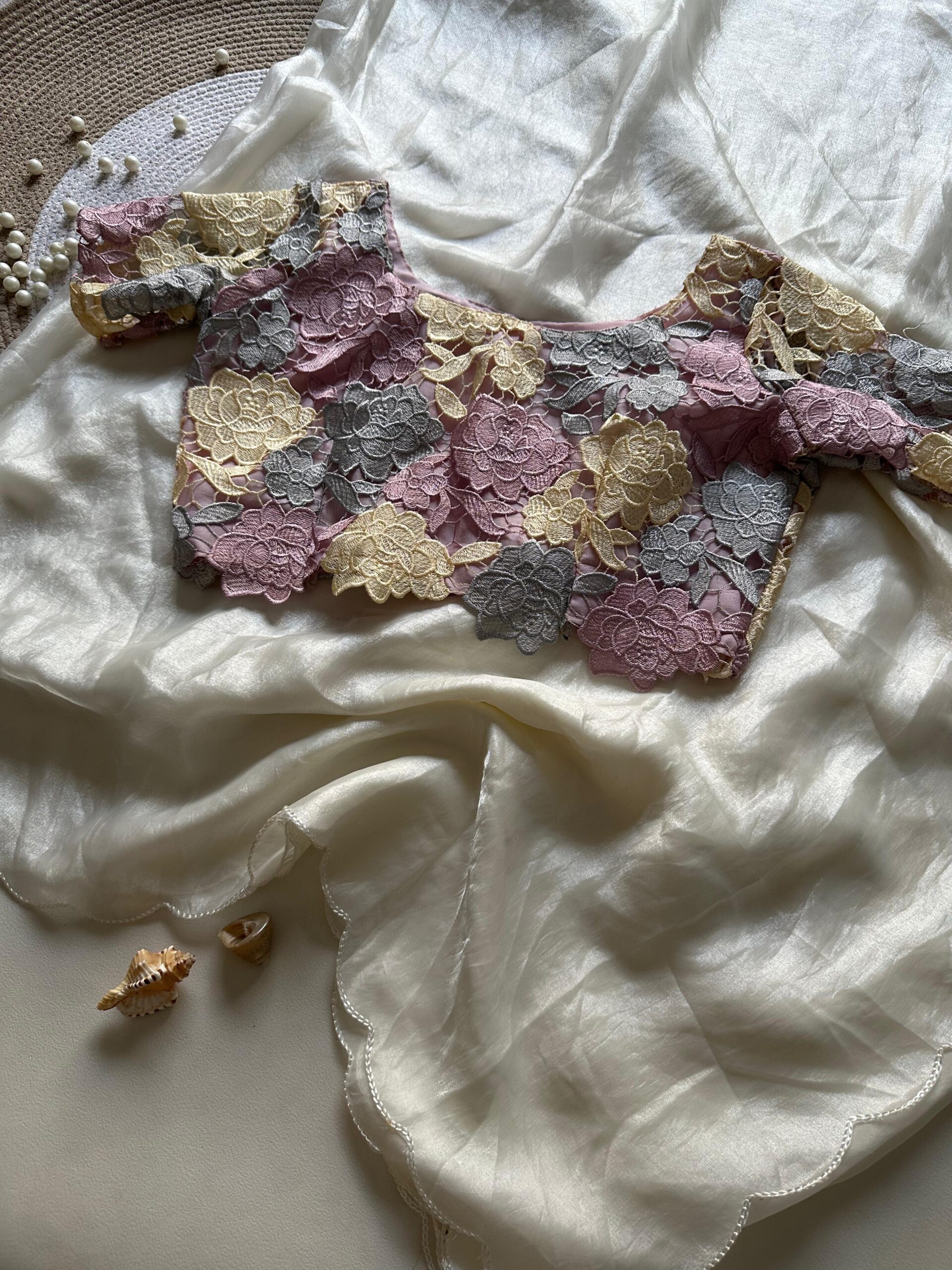 Silk Fendy Satin Saree - Image 7