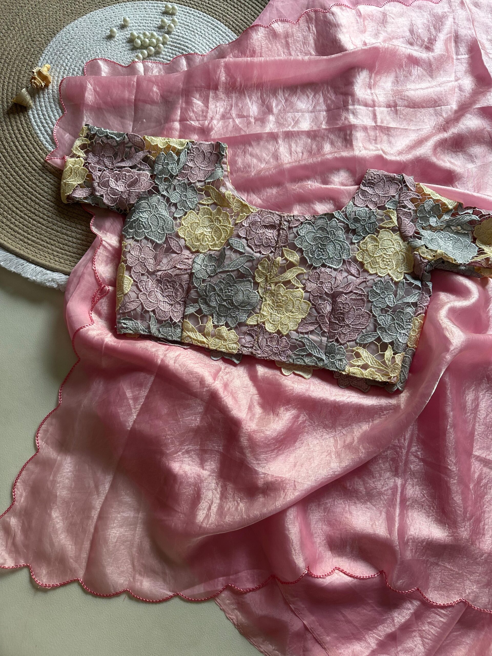 Silk Fendy Satin Saree - Image 11