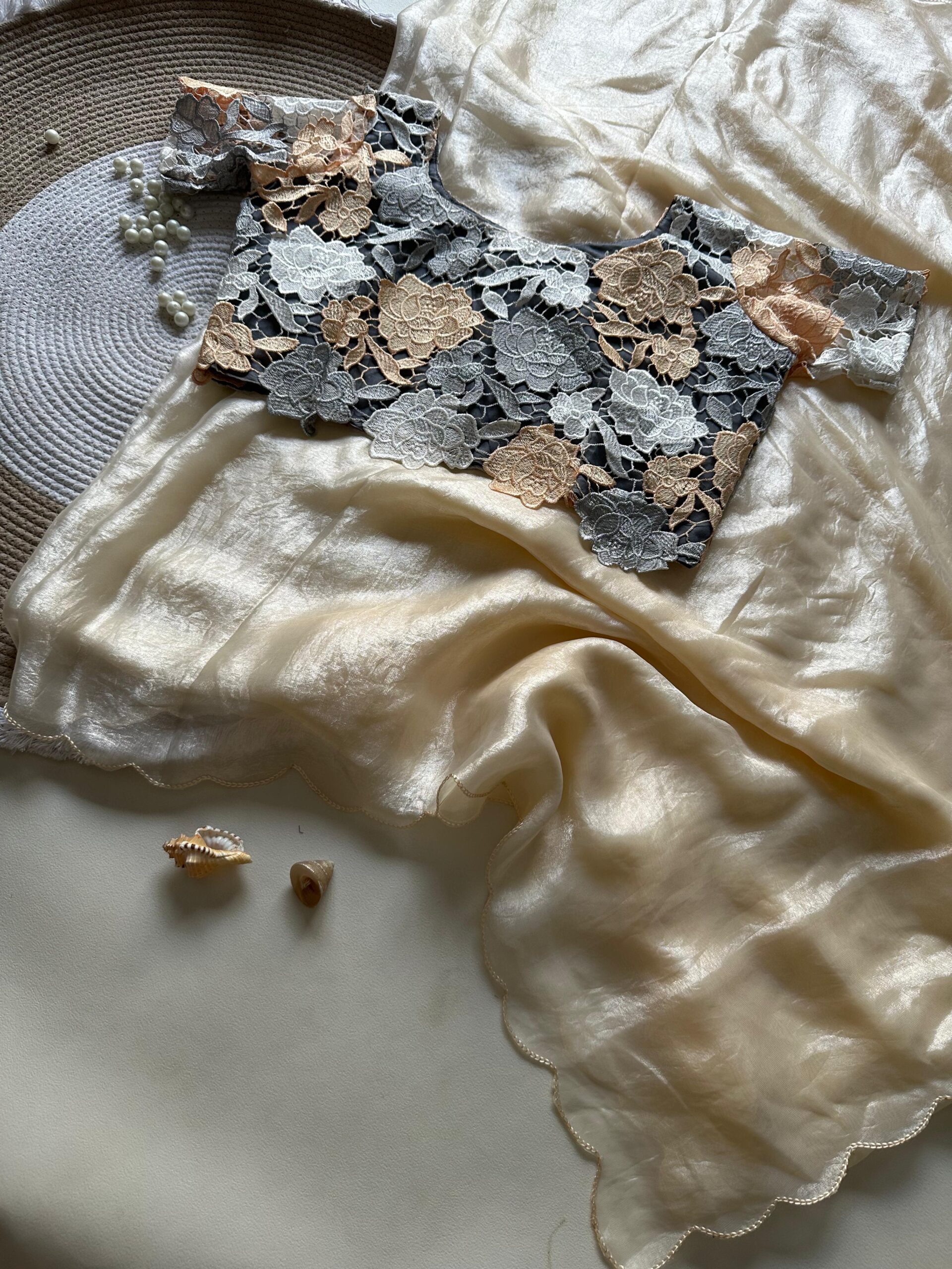 Silk Fendy Satin Saree - Image 8