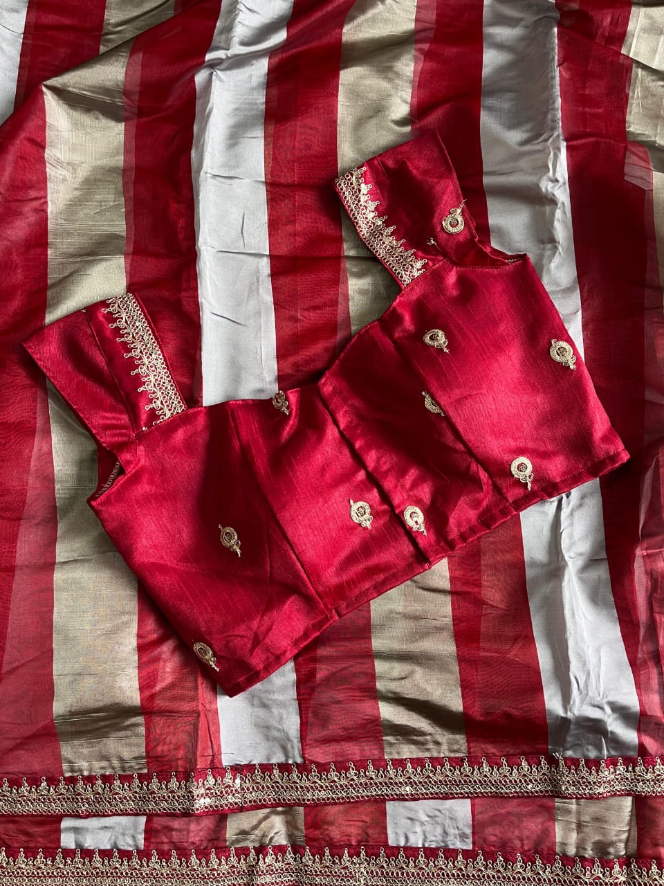 Organza tissue saree - Image 9