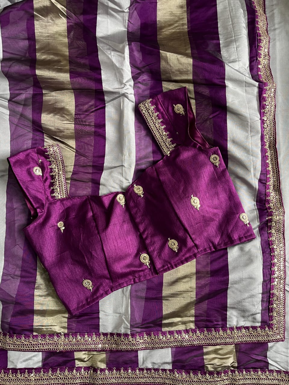 Organza tissue saree - Image 7