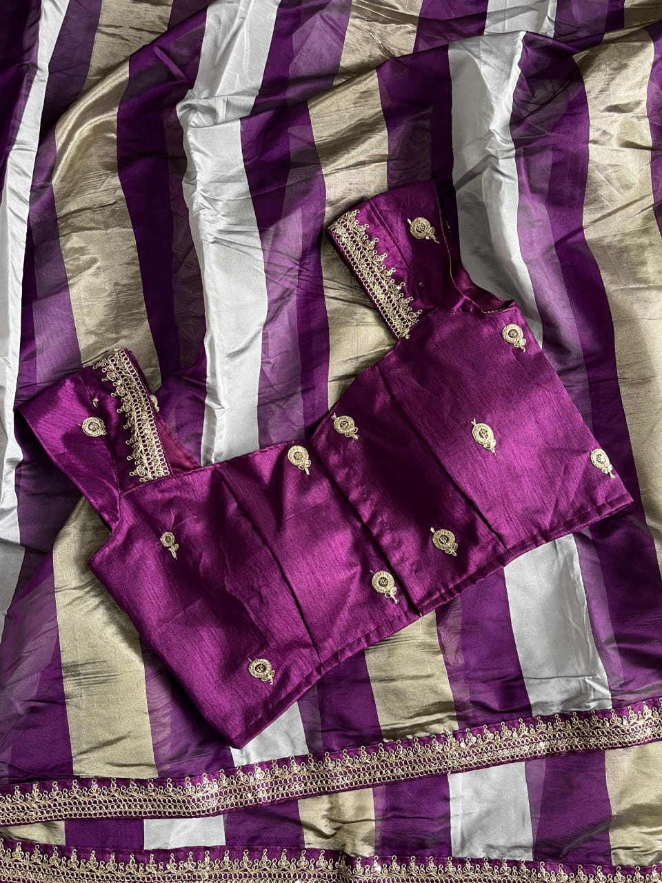 Organza tissue saree - Image 8