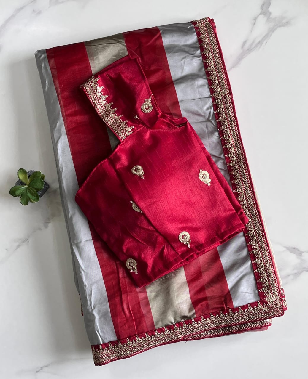 Organza tissue saree - Image 5