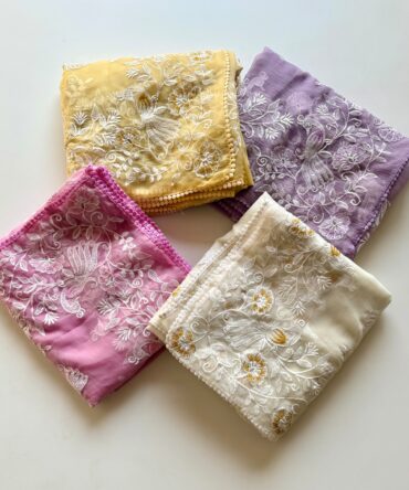 Pure Vari chiffon Saree with premium Bird n floral embroidery