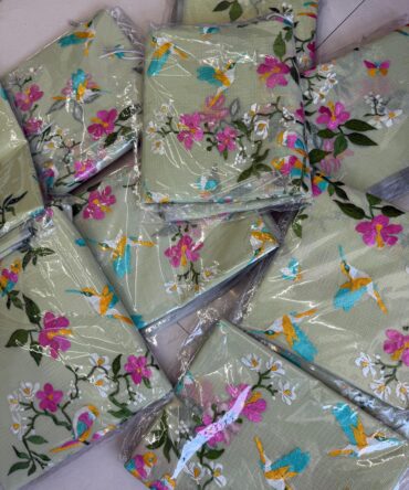 Premium Pure Kota Doriya Saree with beautiful embroidery work on all over the saree