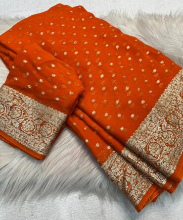 Viscose Georgette Saree With Running Blouse