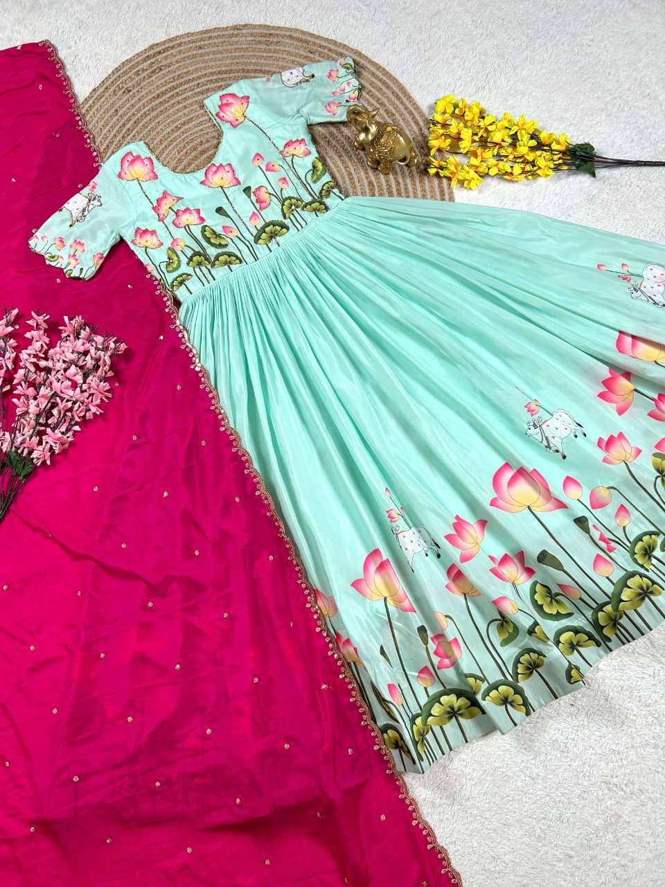 Beautiful gown with dupatta - Image 5