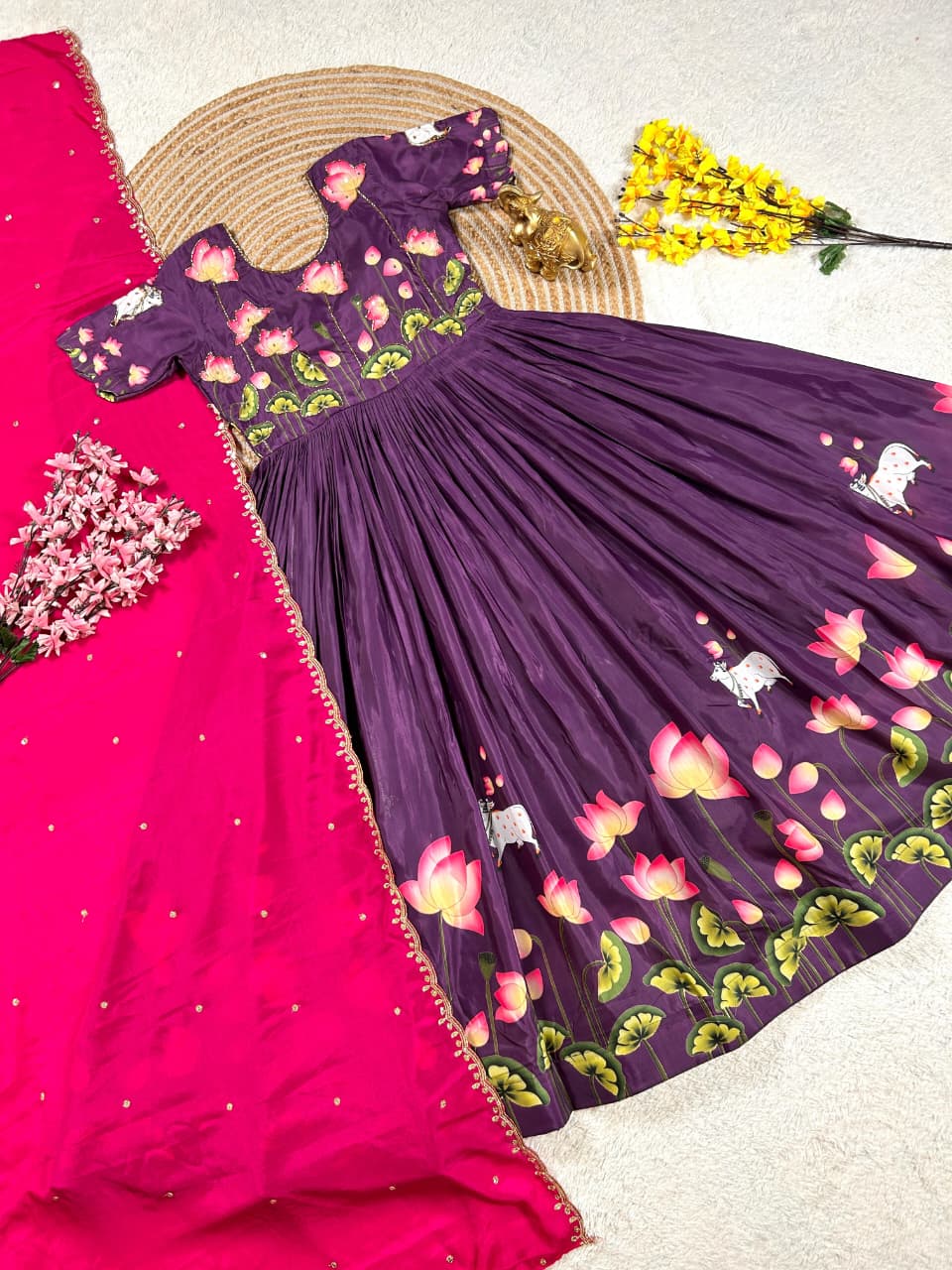 Beautiful gown with dupatta - Image 6