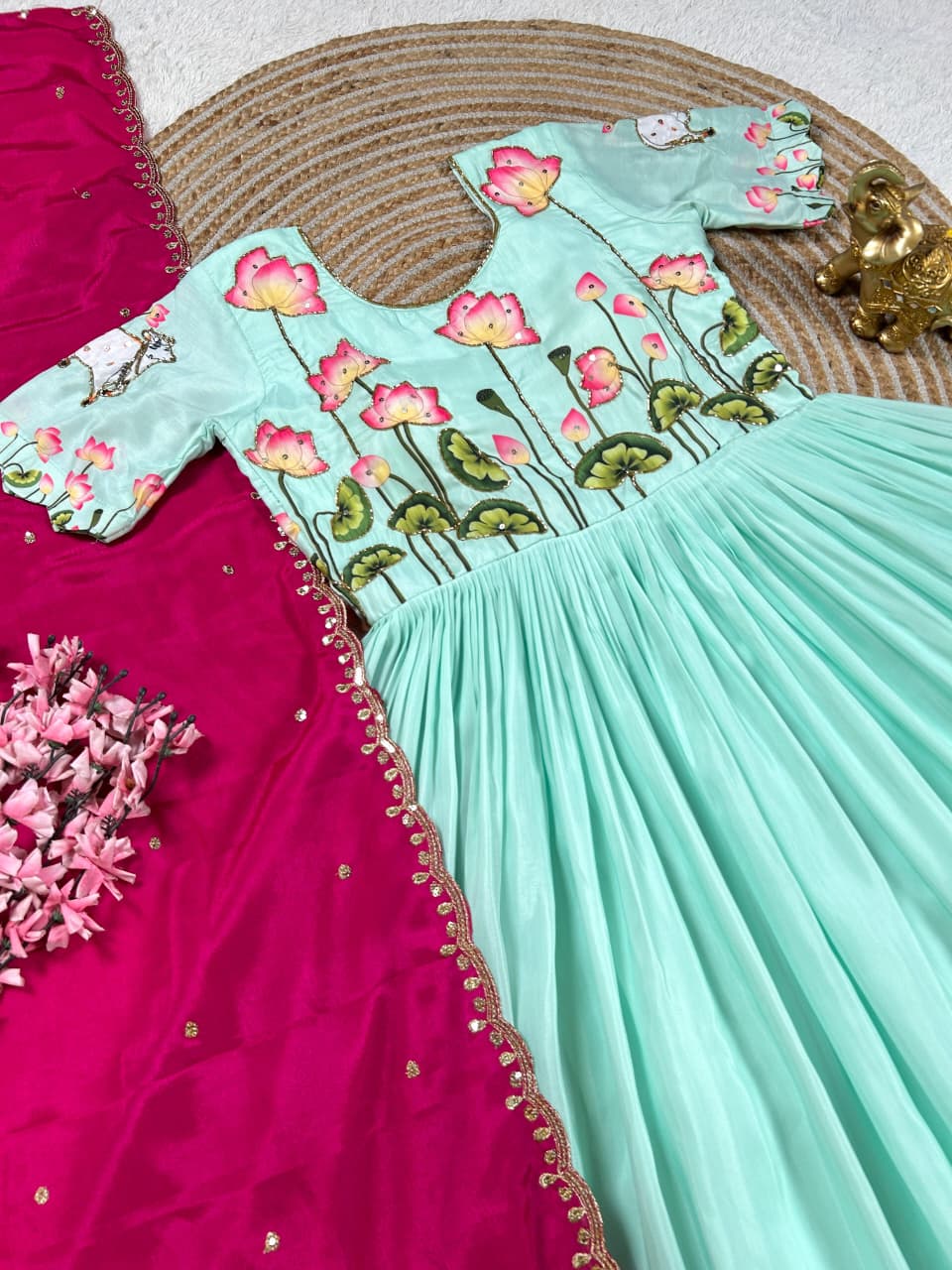 Beautiful gown with dupatta - Image 8