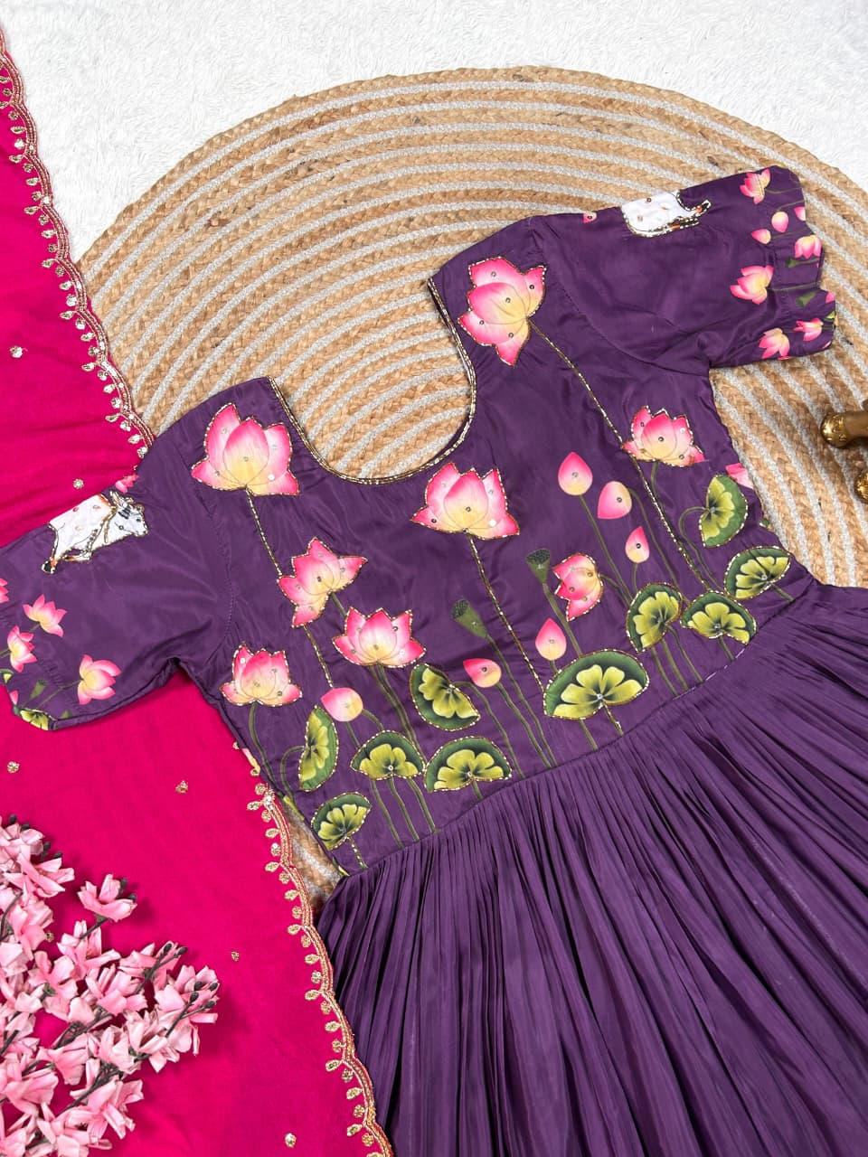 Beautiful gown with dupatta - Image 7