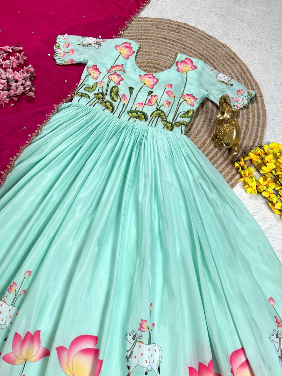 Beautiful gown with dupatta - Image 15
