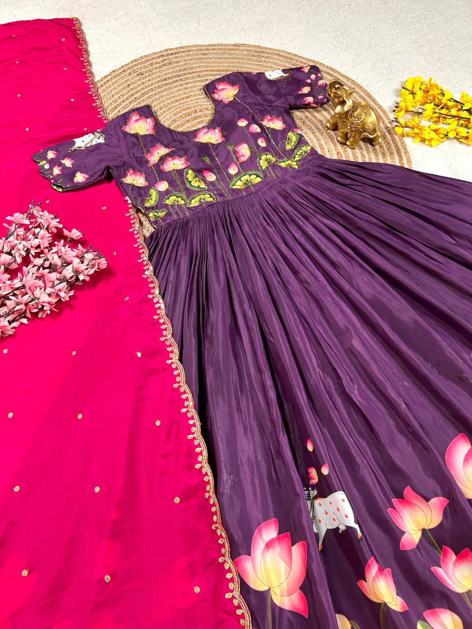 Beautiful gown with dupatta - Image 9