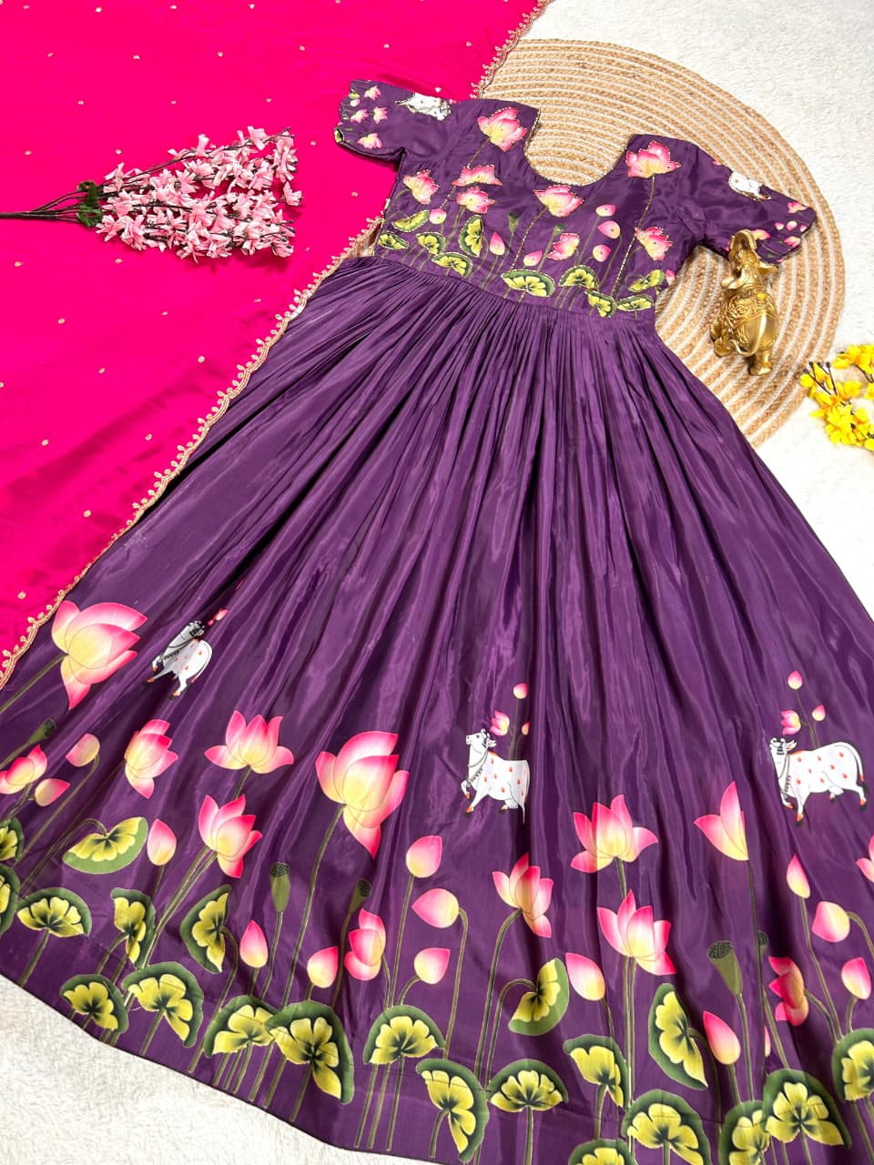 Beautiful gown with dupatta - Image 11